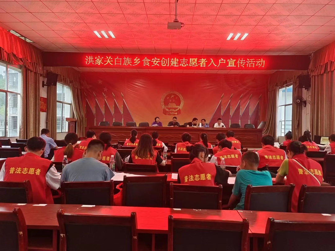 食品安全丨洪家关白族乡组织志愿者入户宣传食品安全创建知识