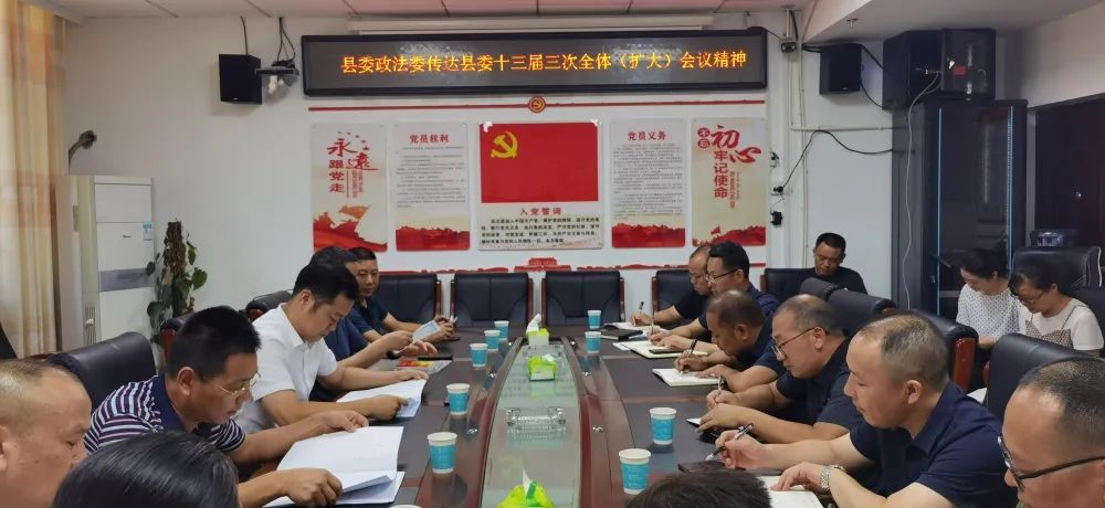 县委政法委传达学习贯彻县委第十三届三次全体（扩大）会议精神