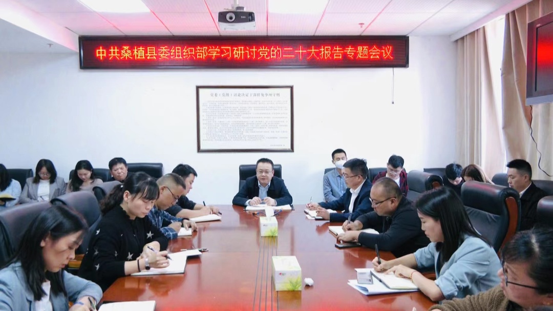 县委组织部集中学习党的二十大报告