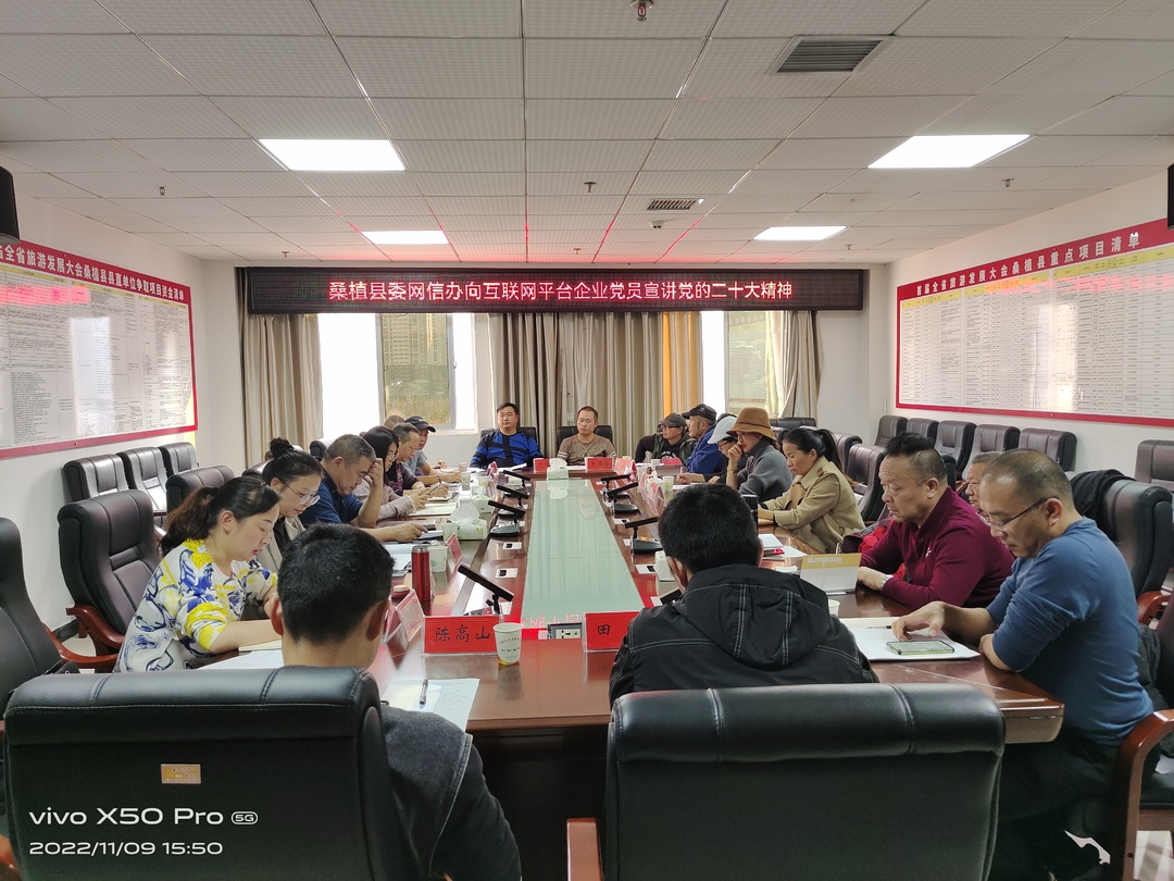 县委网信办向互联网平台企业党员宣讲党的二十大精神
