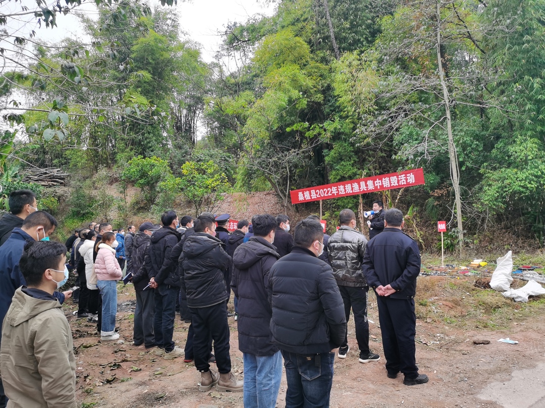 桑植：打击非法捕捞 销毁违规渔具