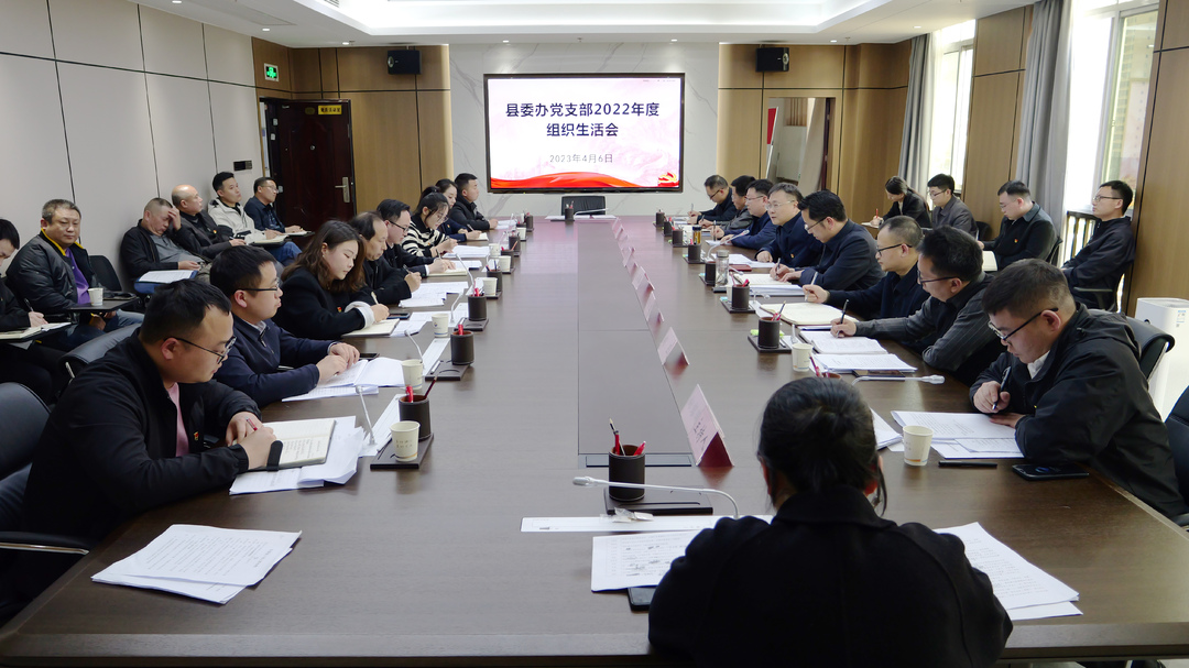 曹飞参加县委办党支部2022年度组织生活会议