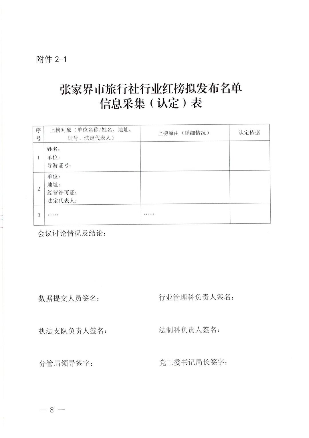 中共张家界市委旅游工作委员会办公室关于印发《张家界市旅行社行业“红黑榜”实施办法（试行）》的通知