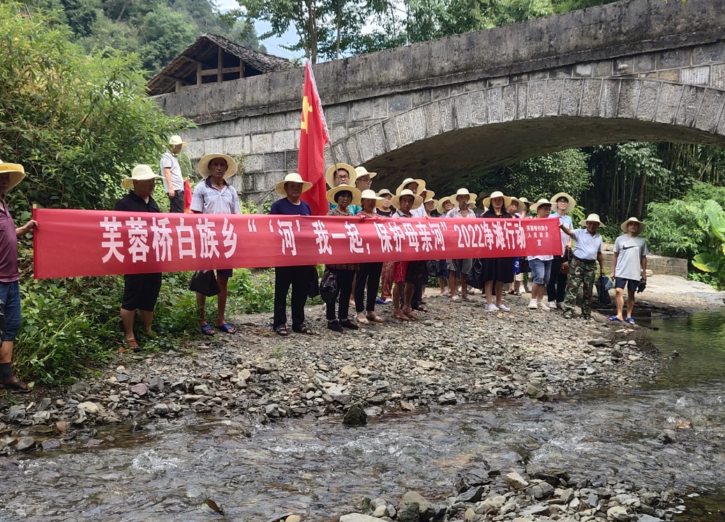 芙蓉桥白族乡：党团合力开展清河净滩行动