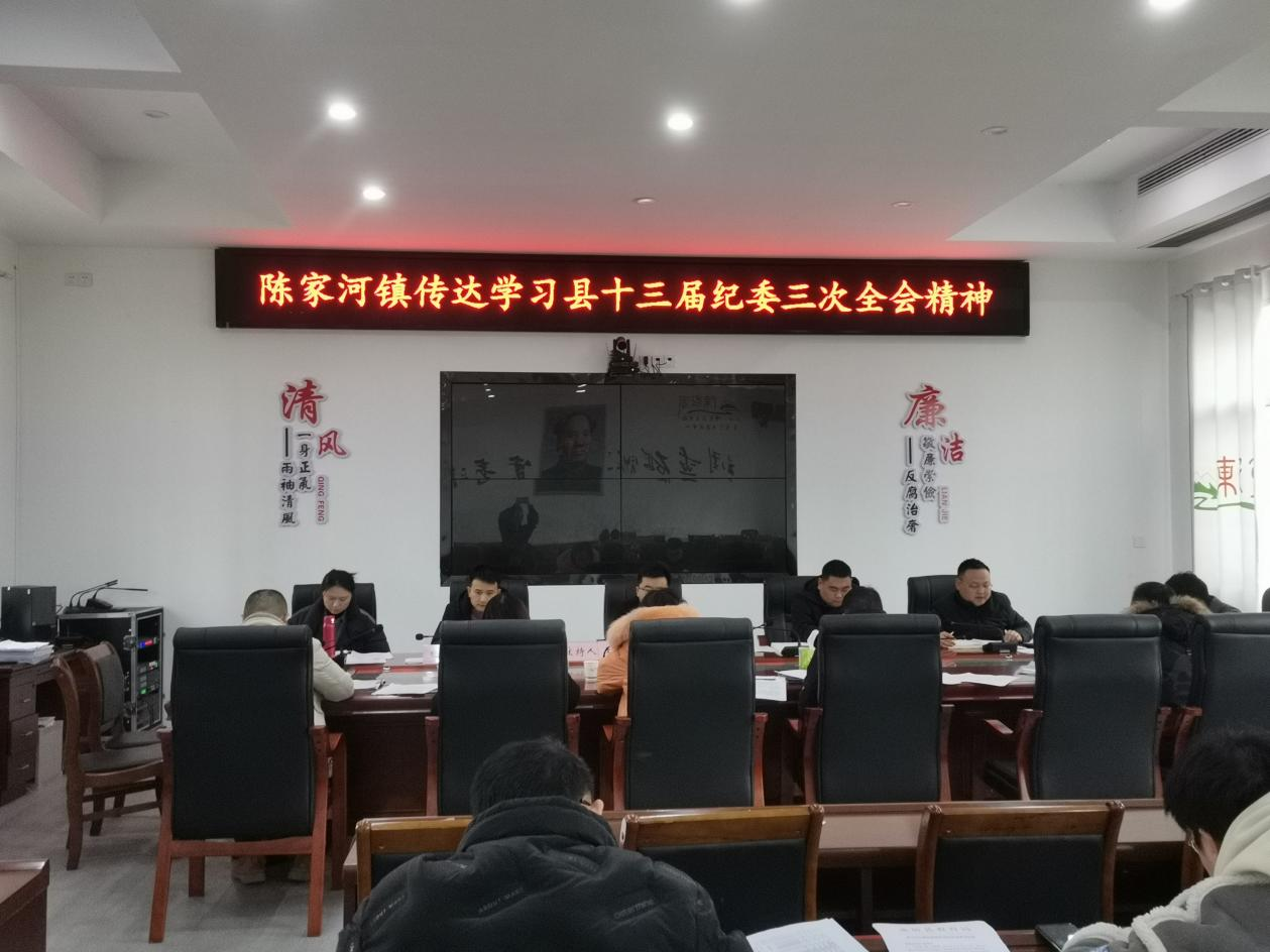 陈家河镇传达学习县十三届纪委三次全会精神